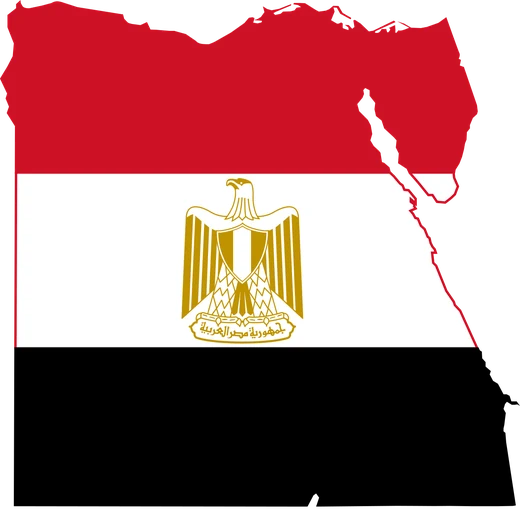 Map and flag of Egypt