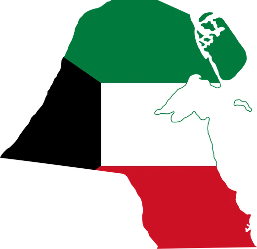 خريطة وعلم الكويت