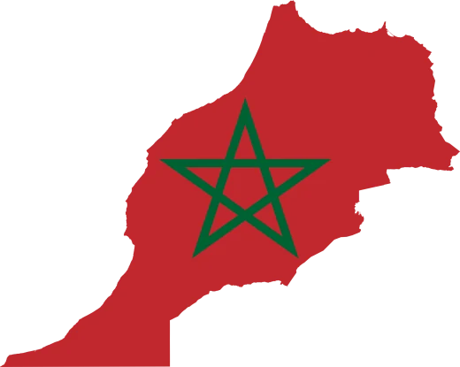 Map and flag of Morocco