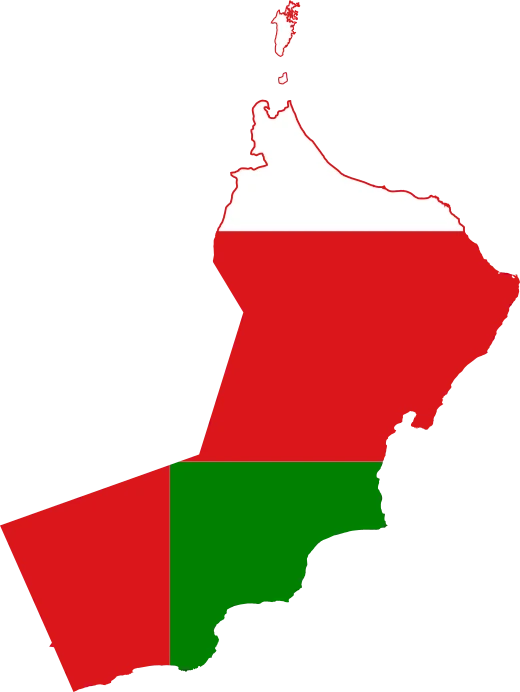 Map and flag of Oman